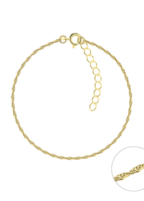 18cm Sterling Silver Singapore Chain Bracelet