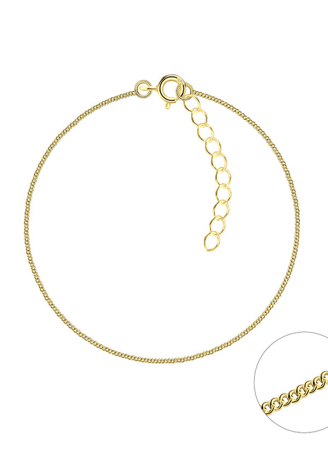 18cm Sterling Silver Curb Chain Bracelet