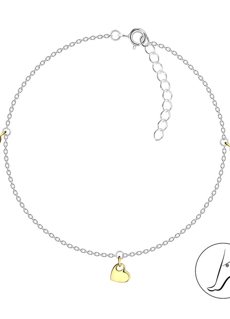 Sterling Silver Heart Anklet