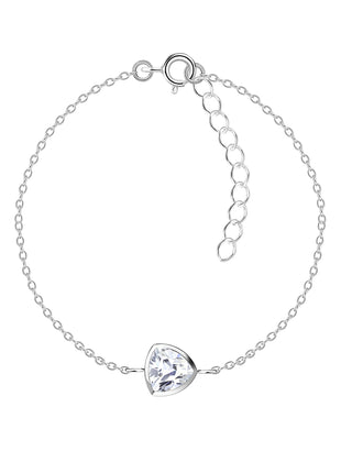 6mm Trillion Cubic Zirconia Sterling Silver Bracelet