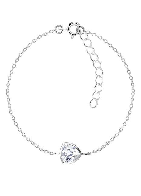 6mm Trillion Cubic Zirconia Sterling Silver Bracelet