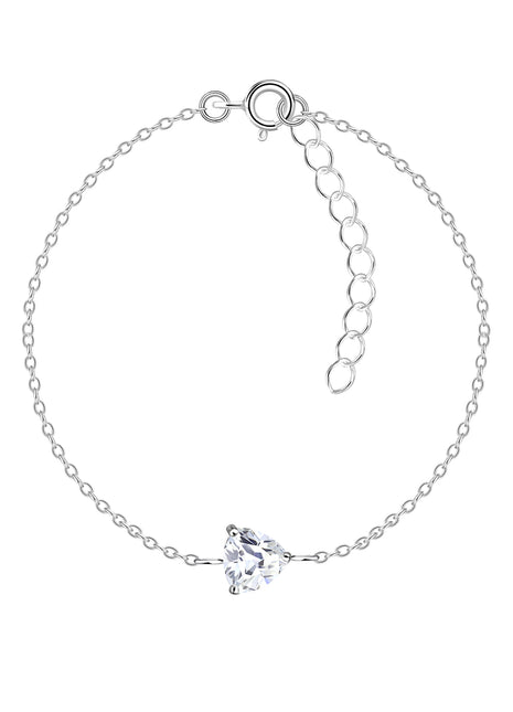 6mm Trillion Cubic Zirconia Sterling Silver Bracelet