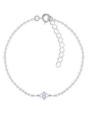 3x6mm Marquise Cubic Zirconia Sterling Silver Bracelet