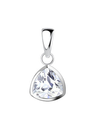 6mm Trillion Cubic Zirconia Sterling Silver Pendant