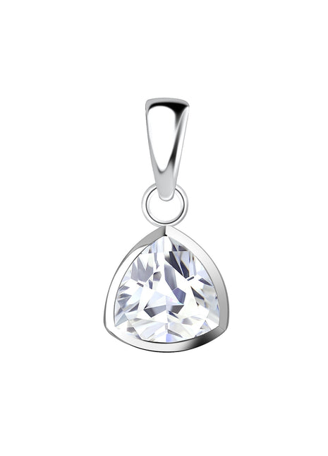 6mm Trillion Cubic Zirconia Sterling Silver Pendant