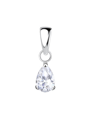 4x6mm Pear Cubic Zirconia Sterling Silver Pendant