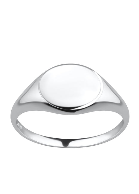 Sterling Silver Oval Signet Ring