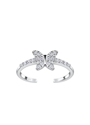 Sterling Silver Butterfly Toe Ring