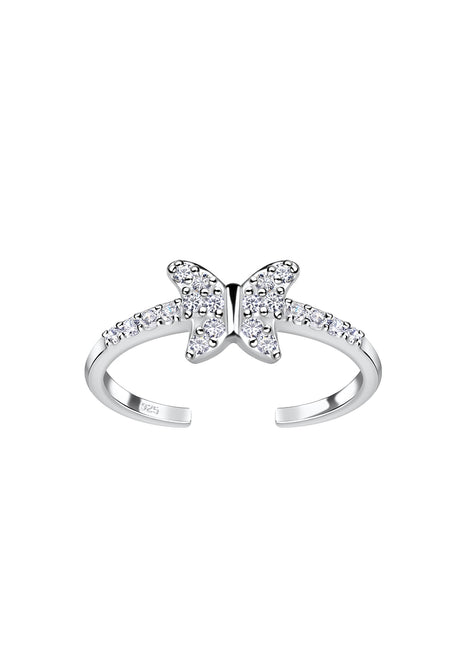 Sterling Silver Butterfly Toe Ring