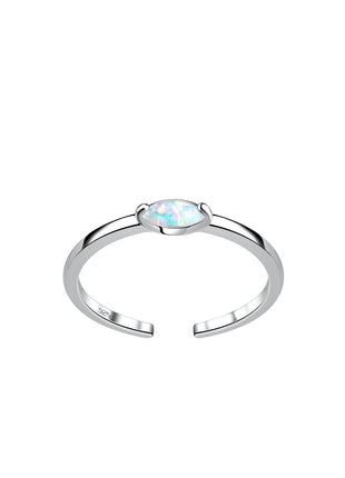 2X4mm Marquise Opal Sterling Silver Toe Ring