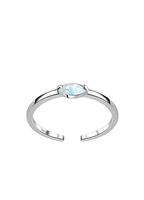 2X4mm Marquise Opal Sterling Silver Toe Ring