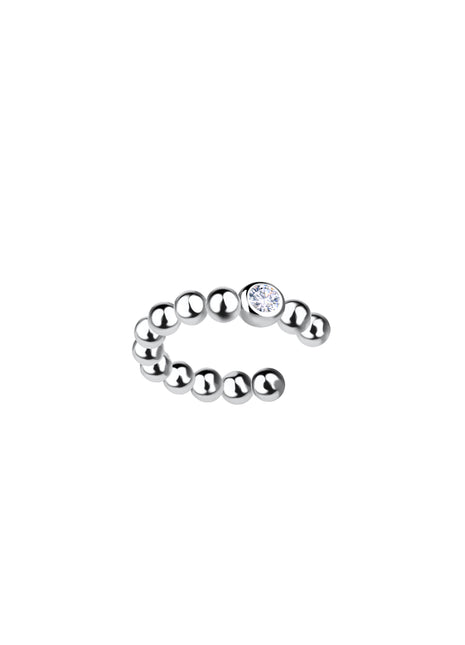 Sterling Silver Ball Ear Cuff