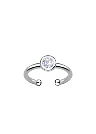 Sterling Silver Single Stone Ear Cuff