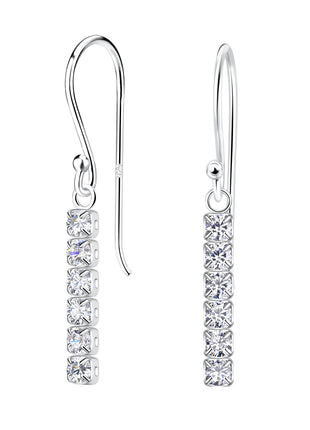 Sterling Silver Tennis Bar Earrings