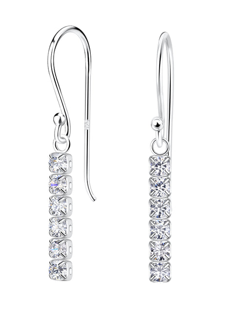 Sterling Silver Tennis Bar Earrings