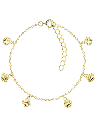 Sterling Silver Shell Charm Bracelet with Extension