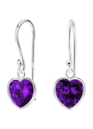 8mm Heart Cubic Zirconia Sterling Silver Earrings