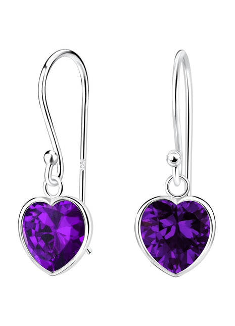 8mm Heart Cubic Zirconia Sterling Silver Earrings