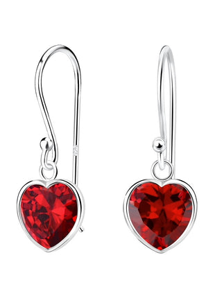 8mm Heart Cubic Zirconia Sterling Silver Earrings