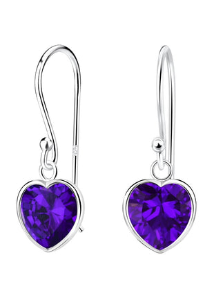 8mm Heart Cubic Zirconia Sterling Silver Earrings
