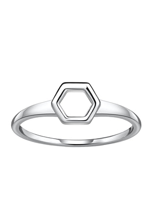Sterling Silver Hexagon Ring