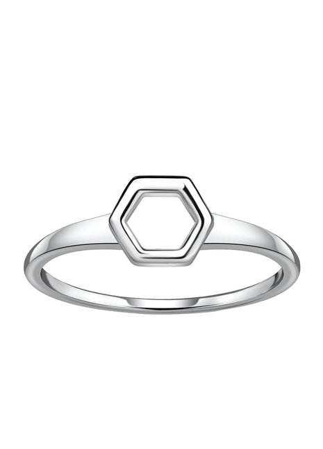 Sterling Silver Hexagon Ring