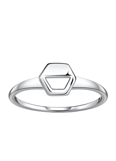 Sterling Silver Hexagon Ring