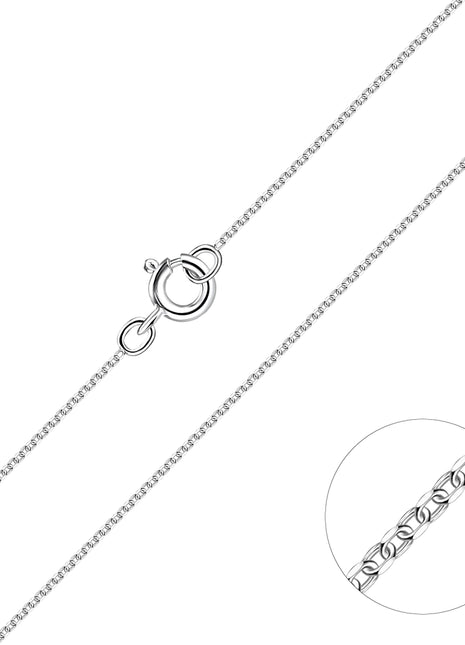 45cm Sterling Silver Diamond Cut Cable Chain