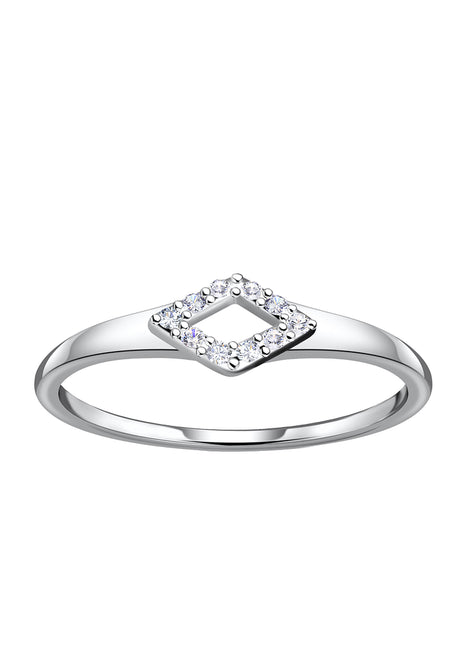 Sterling Silver Diamond Shaped Ring