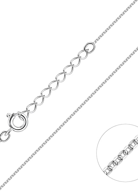 45cm Sterling Silver Diamond Cut Cable Chain with Extension