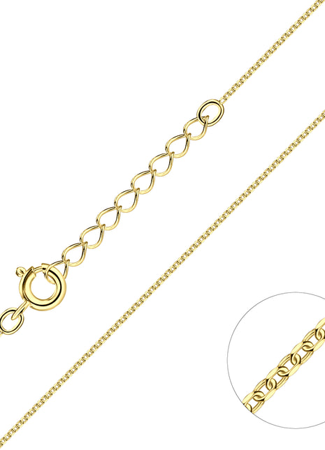 45cm Sterling Silver Diamond Cut Cable Chain with Extension