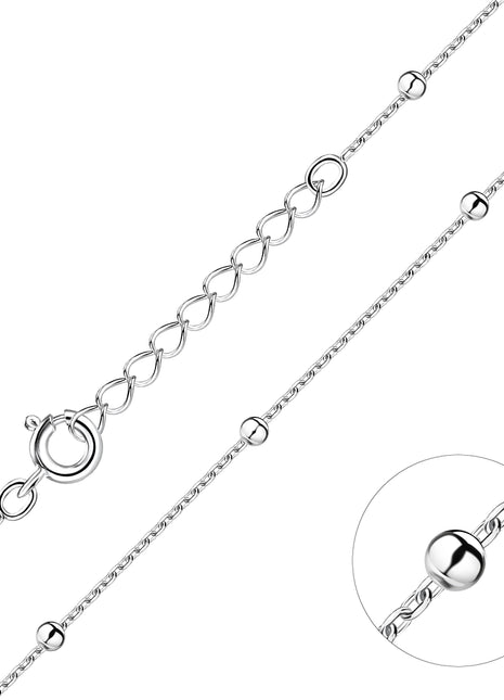 45cm Sterling Silver Satellite Chain with Extension
