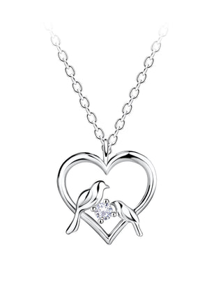 Sterling Silver Love Birds Necklace