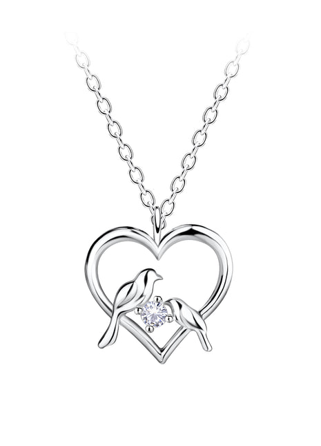 Sterling Silver Love Birds Necklace