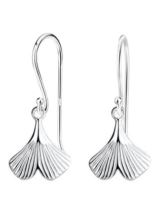 Sterling Silver Ginkgo Leaf Earrings