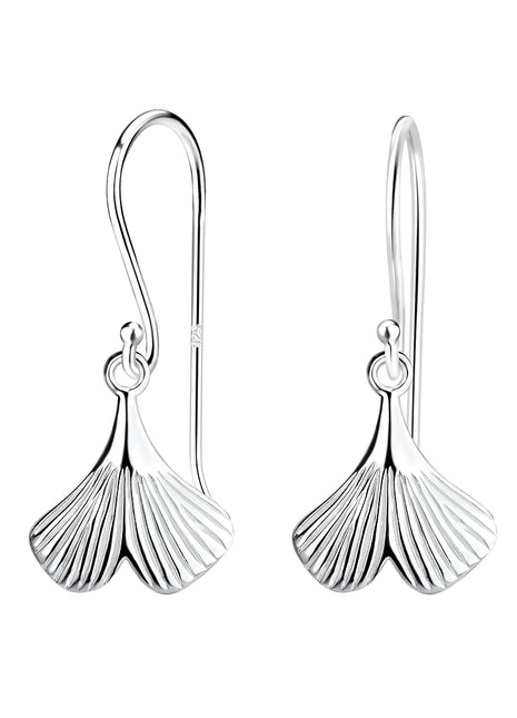 Sterling Silver Ginkgo Leaf Earrings