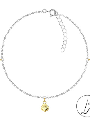 25cm Sterling Silver Shell Anklet