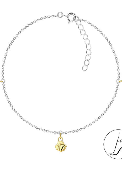 25cm Sterling Silver Shell Anklet