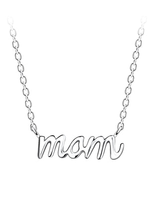 Sterling Silver Mom Necklace