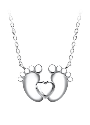 Sterling Silver Foot Print Necklace