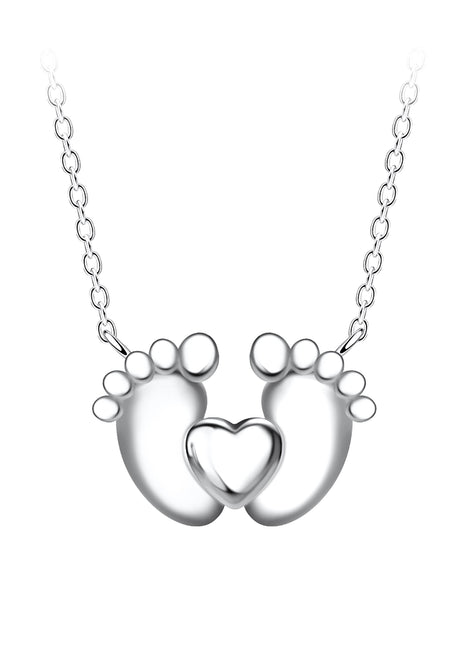 Sterling Silver Foot Print Necklace