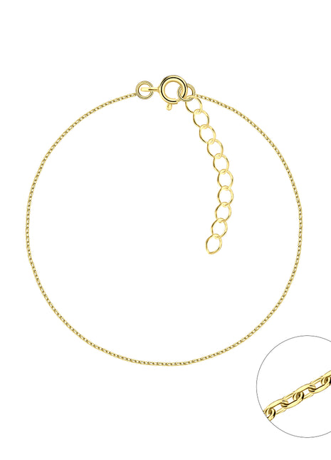18cm Sterling Silver Diamond Cut Cable Bracelet