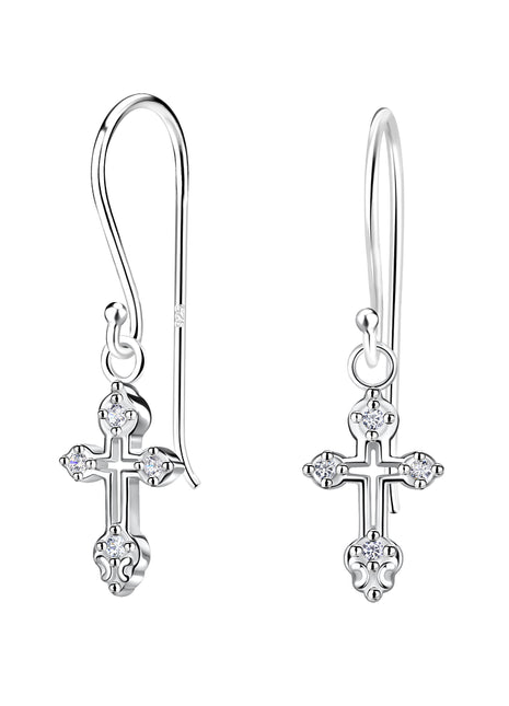 Sterling Silver Cross Earrings