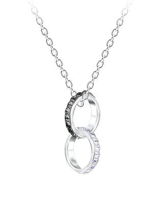 Sterling Silver Circle Crystal Necklace