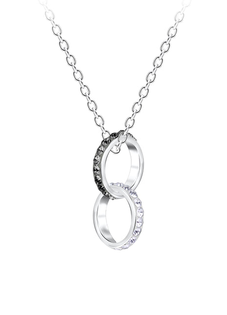 Sterling Silver Circle Crystal Necklace