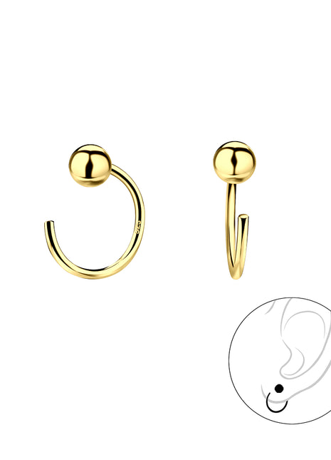 3mm Sterling Silver Ball Ear Huggers