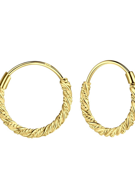 14mm Sterling Silver Twisted Ear Hoops