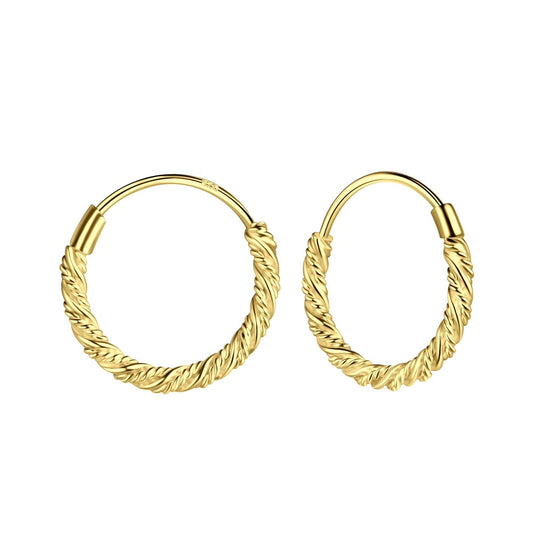 14mm Sterling Silver Twisted Ear Hoops