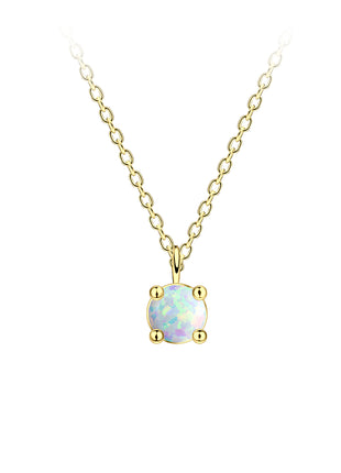 4mm Opal Sterling Silver Necklace