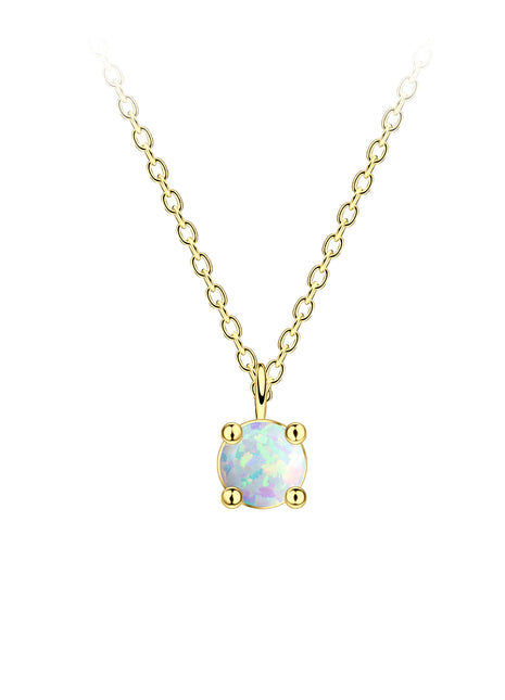 4mm Opal Sterling Silver Necklace